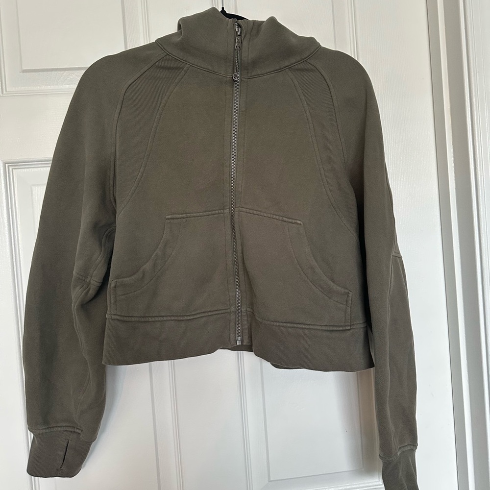 A95 Lululemon Athletica Green Sweatshirt Hoodie Scuba full zip sz xs /s - Picture 3 of 7
